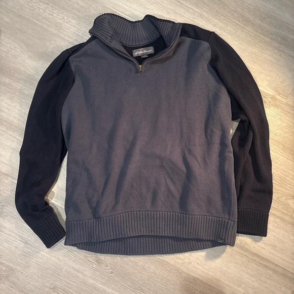 Eddie Bauer Men's Two-Tone Zip-Up Sweater - Picture 1 of 3